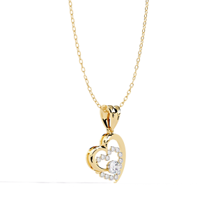 Luxury 14K <b>Solid</b> <b>Gold</b> Round Cut Set Lab Diamond Solitaire <b>Pendant</b> Necklace for Women Party Gift - Product Image 1