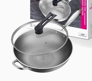 Stainless steel frying <b>pan</b>, honeycomb non-stick <b>pan</b>, suitable for home use, <b>induction</b> cookers, and commercial use. - Product Image 1