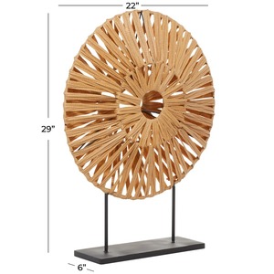 Objeto decorativo de ratán hecho a mano, pieza decorativa tejida para la sala de estar, centro de mesa y mesa auxiliar. - Product Image 4