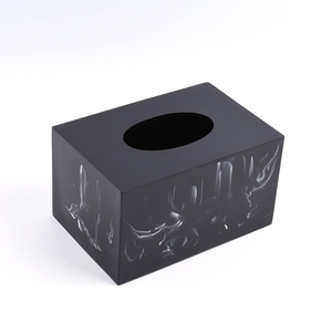 JANNAT EXPORT - Dispensador de pañuelos cuadrado de mármol de lujo con diseño moderno y creativo, modelo ecológico MTB-72 - Product Image 1