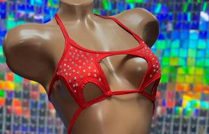 Conjuntos de bikini de dos piezas con pedrería y diseño único de sujetador con estrella, y diseño personalizado con MOQ bajo. - Product Image 3