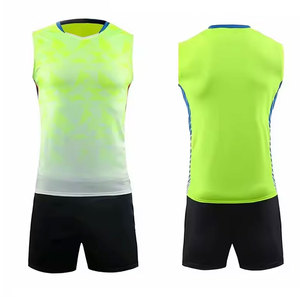 Uniforme de volley-ball sans manches à col en V, 100 % polyester, respirant, avec logo personnalisé de haute qualité, pour ensembles de vêtements de sport unisexes - Product Image 2