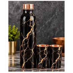 Juego de Botellas de Agua de Cobre con Diseño Artístico de Astrología, Luna y Estrellas, Portátil para Viajes y Uso Diario - Product Image 4