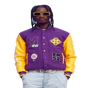 Veste universitaire personnalisée pour hommes col montant veste Letterman avec impression de logo hiver chaud blouson de baseball OEM ODM - Product Image 1