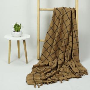 Bloque de mano algodón tiro a rayas cama sofá funda algodón transpirable suave tiro - Product Image 5