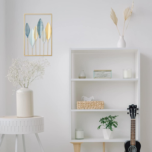 Decoración de Pared de Hojas Metálicas Hechas a Mano, Panel de Arte Colgante de Estilo Nórdico Contemporáneo para Decoración de Sala de Estar, Oficina y Hotel - Product Image 4