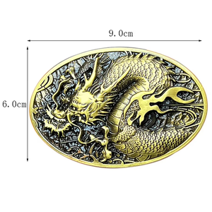 Boucles de <span class=keywords><strong>ceinture</strong></span> détachables et ajustables en forme de dragon chinois pour hommes, en laiton massif ou en alliage de zinc vintage, personnalisables, vente en gros - Product Image 3