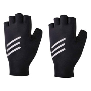 Gants de cyclisme en cuir anti-vibrations, demi-doigts noirs, pour hommes, pour la conduite à vélo, offrant une dextérité et une sécurité accrues - Product Image 1