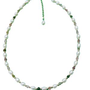 Collier Wenchi vintage de haute qualité en perles d'eau douce naturelles et tourmaline, couleur bonbon luxueuse, été coloré, Chine - Product Image 5