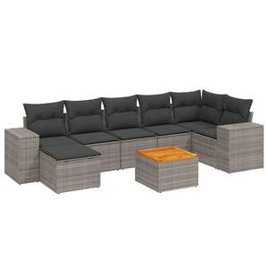 Conjunto de Sofás de Jardín de Ratán Gris Oscuro, 6 Plazas, Muebles Contemporáneos para Exteriores - Product Image 4