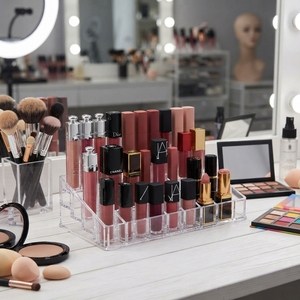 Professional Acrylic Jewelry <b>Lipstick</b> Organizer Transparent Cosmetic Display Holder Makeup Storage Rack Retail Countertop - Product Image 3