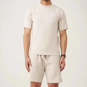 Shorts de algodón de alta calidad para hombre, shorts deportivos de verano para hombre, conjunto de dos piezas de camiseta y shorts. - Product Image 1