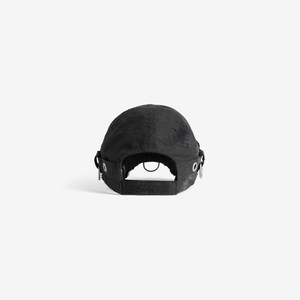 Black 6-Panel Baseball Cap With Ripped Distressed Design Metal Buckle Closure Street Style Casual <b>Hat</b> For <b>Men</b> - Product Image 6