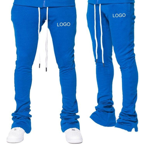 Pantalon de survêtement évasé décontracté pour homme, style urbain, léger, taille haute élastique, motif éclaboussures de peinture, avec logo personnalisé - Product Image 2