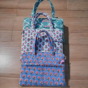 Elegant Cotton Large Single Assorted Quilted Laptop Sleeve Women Laptop <b>Bag</b> Laptop <b>Document</b> Handbag Travel Laptop Briefcase <b>Bag</b> - Product Image 3