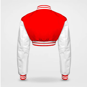 OEM Wholesale Custom Crop Varsity <b>Jackets</b> for <b>Women</b> Wool Sleeves Woolen Crop Letterman <b>Jackets</b> Cropped Baseball <b>Jackets</b> Ladies - Product Image 2