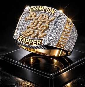 <b>Mens</b> Luxury Championship <b>Ring</b> Hip Hop Iced Out Diamond 925 <b>Silver</b> 10K 14K Gold Rapper Statement Designer Jewelry Gift - Product Image 2