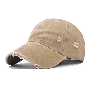 Creative Design Distressed Baseball Cap Soft Cotton Twill Six Panel Visor Hat With Custom Logo For Adults Waterproof Ripped Caps - Product Image 3