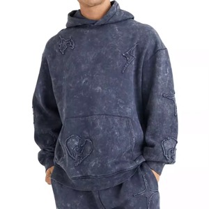 Custom Design Casual Quick Dry Winter Two-Piece Hoodie Sweatpants Sets Cotton Streetwear Oversized Tracksuits for Men - Product Image 4