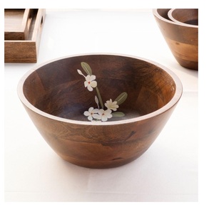 Bol de Ensalada de Madera de Mango Bella, Ecológico, Duradero, para Servir y Mezclar en la Cocina, Suministro al por Mayor para Exportación - Product Image 1