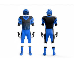 Ensemble d'uniformes de football américain, logo personnalisé, vêtements de sport par sublimation |   Ensemble de football avec maillot et pantalon |   Polyester respirant - Product Image 6