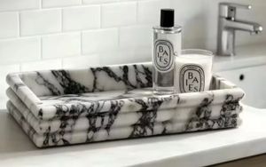 Wooden Disposable Eco-Friendly Luxury Decorative Vanity <b>Tray</b> Bathroom Countertop Organizer for Soap <b>Perfume</b> Candle Accessories - Product Image 2