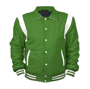 High Quality Wool Varsity Jacket With Stand Collar Premium Custom OEM All Seasons <b>Warm</b> Outerwear Wholesale 2025 - Product Image 1