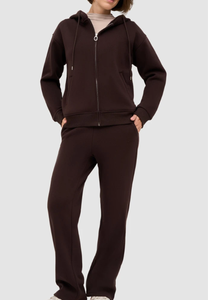 Sweat à capuche zippé noir pour homme, coupe classique, en coton French Terry, couleur unie, décontracté, pour l'automne - Product Image 2
