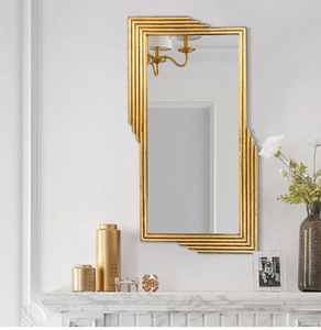 Miroir doré élégant à arche, orné de sculptures florales complexes et d'un charme vintage, disponible à prix de gros. - Product Image 6