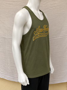 Débardeur sans manches Aero Faster pour homme, vert olive, 100% coton, col rond, respirant, vêtements de sport, logo imprimé numérique - Product Image 2
