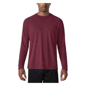 T-shirt à manches longues pour homme avec logo personnalisé, service OEM, vêtements de sport, tissu 100% polyester/coton/élasthanne. - Product Image 3