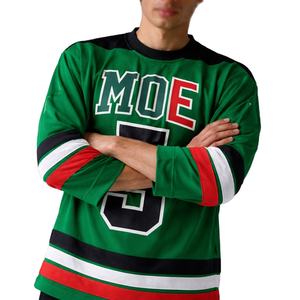 Maillot de football américain vintage rétro streetwear à manches longues, coupe oversize, en tissu uni, avec numéro personnalisé, style équipe - Product Image 1