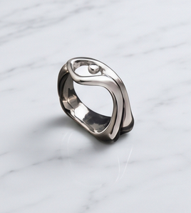 Modern Metal <b>Napkin</b> Rings Curved Design <b>Silver</b> Tone Tableware Accessory For Wedding And Banquet Use - Product Image 1