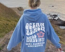 เสื้อฮู้ดลายกราฟิกชายหาดมหาสมุทรแบบกำหนดเอง |   เสื้อพูลโอเวอร์สีฟ้าอ่อนขนาดใหญ่ |   เสื้อผ้าสตรีทแวร์เนื้อหนา - Product Image 3