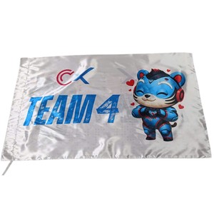 Bandera de Plumas del Consejo Contra el Cáncer FLC GROUP, Roja y Blanca, Poliéster, Impresión Digital, Asta de Aluminio Resistente, Forma Rectangular - Product Image 3