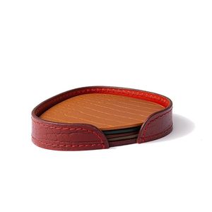Leather Coasters <b>Set</b> of <b>4</b> <b>for</b> Drinks Heat Resistant <b>Table</b> Coasters <b>for</b> Home Office Bar Coffee <b>Table</b> - Product Image 3