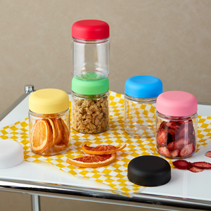 Barattoli per Alimenti in Tritan PP con Coperchi Colorati in Plastica, per la Conservazione della Freschezza, Senza BPA, Adatti a Microonde e Congelatore, Bottiglia Resistente - Product Image 4