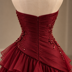 elegante vestido de noche color borgoña - Product Image 4