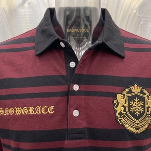 เสื้อโปโลแขนยาวลายทางสำหรับผู้ชาย ปักโลโก้ ทรงปกติ ผ้าฝ้ายสำหรับทุกฤดูกาล - Product Image 5