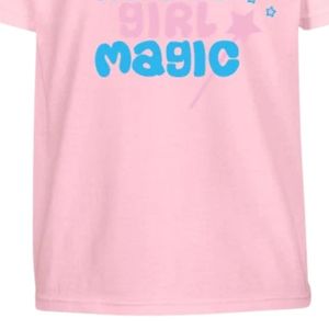 Women's Pink Black Girl Magic Embroidered T <b>Shirt</b> with Blue Lettering Crown and <b>Star</b> Design Short Sleeve Crew Neck Casual - Product Image 6