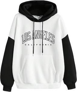 Sudadera con capucha para hombre, forrada para invierno, con estampado gráfico, bloques de color, hombros caídos, cuello redondo, bolsillo canguro, cortavientos - Product Image 4