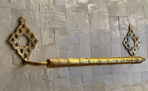 Vintage Wall Mount Gold Plated Brass <b>Bathroom</b> Towel Rack Luxury Golden Towel Bar Holder for Bath Shower Durable Rust-Resistant - Product Image 6