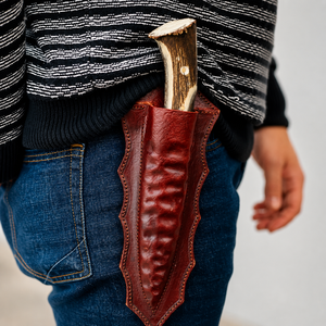 Cuchillo de Caza de Acero al Carbono Hecho a Mano con Funda de Cuero, Hoja Fija, para Supervivencia al Aire Libre, Camping, Bushcraft, Mango de Cuerno, OEM, ODM - Product Image 5