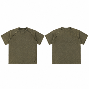 เสื้อยืดคอตตอนแร็กแลนแบบสั่งทำพิเศษ เสื้อผ้าสตรีทแวร์ทรงโอเวอร์ไซส์สำหรับออกกำลังกาย ผู้ผลิตขายส่ง เสื้อยืดแร็กแลนคุณภาพสูง - Product Image 4