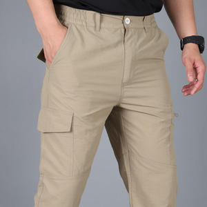 Men's Plus Size Casual Sweatpants Spring Summer Solid Color Cotton Joggers Zipper Autumn Pants <b>Trousers</b> Straight Pattern - Product Image 3