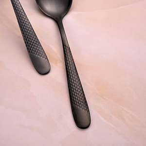 ชุดช้อนชาสแตนเลสสีดำด้าน 2 ชิ้น สำหรับผสม - Product Image 1