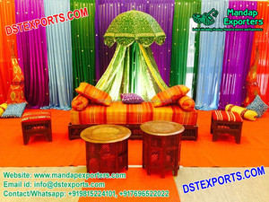 Decoraciones Coloridas para Escenarios de Bodas Indias, Decoración Nocturna para DJ Musulmanes, Decoración Colorida para Bodas Hindúes, Diseño de Escenario para Sangeet en Suiza - Product Image 3