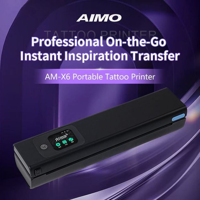 AM-X6 Stainless Steel Portable Tattoo Stencil Printer Wireless Bluetooth Thermal Tattoo Transfer Machine for A4 Letter Paper