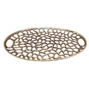 Platos de Metal Decorativos con Diseño de Flores, Bañados en Oro, Estilo Indio, para Servir, Regalo para el Festival Diwali, Venta al Por Mayor - Product Image 3