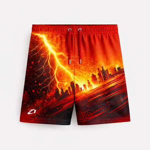 Shorts de plage d'été à séchage rapide, taille élastique, style urbain, légers, écologiques, anti-UV, pour hommes, pour les vacances et les stations balnéaires - Product Image 3